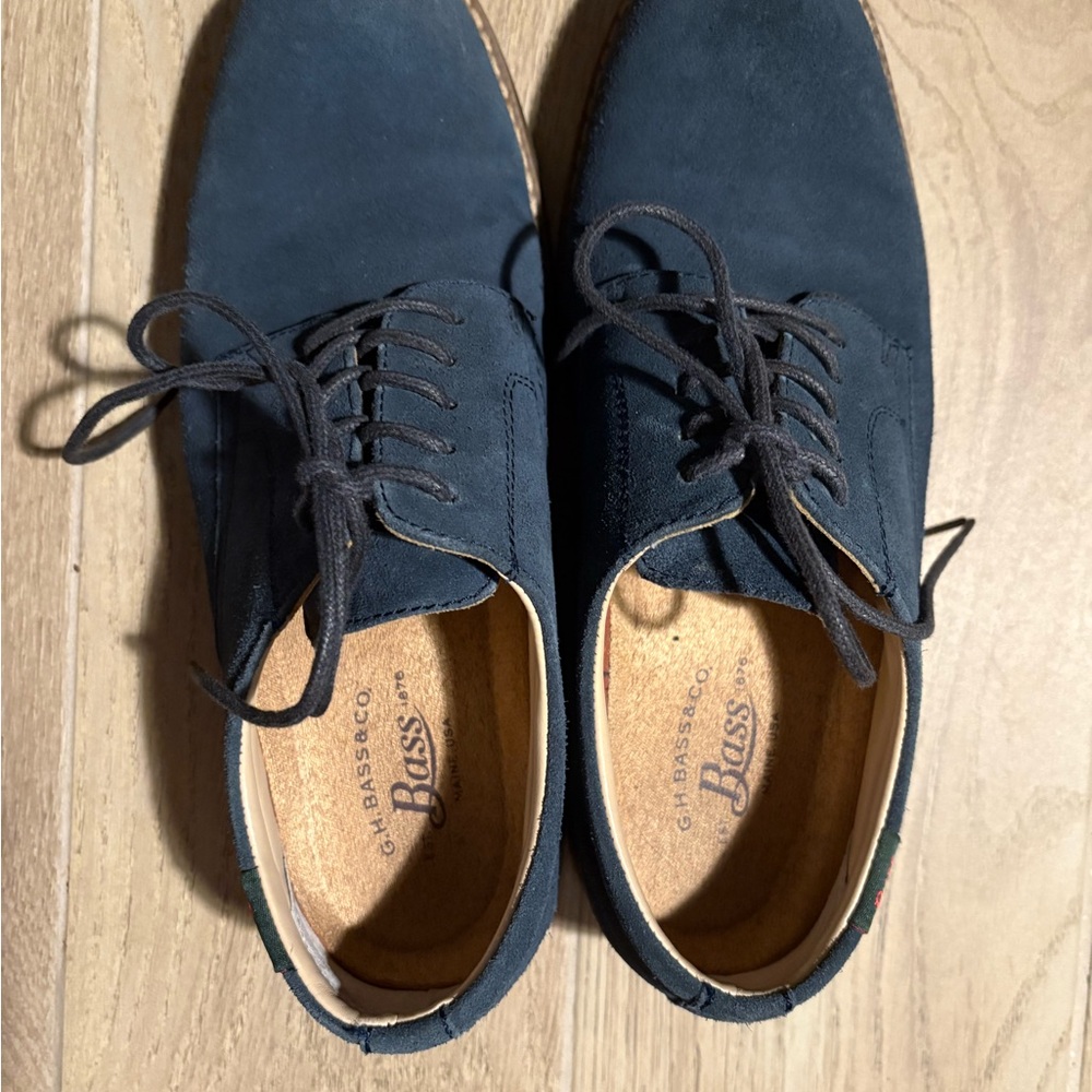 Bass Men's Dark Blue Suede Oxfords